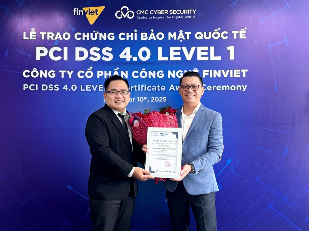 Nhận Chứng chỉ PCI DSS 4.0 Level 1, Finviet bảo đảm an toàn trong các giao dịch tài chính trực tuyến- Ảnh 1.