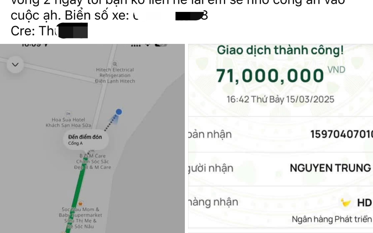 Nữ hành khách chuyển nhầm 71.000 thành 71 triệu đồng đã gặp tài xế xe Grab