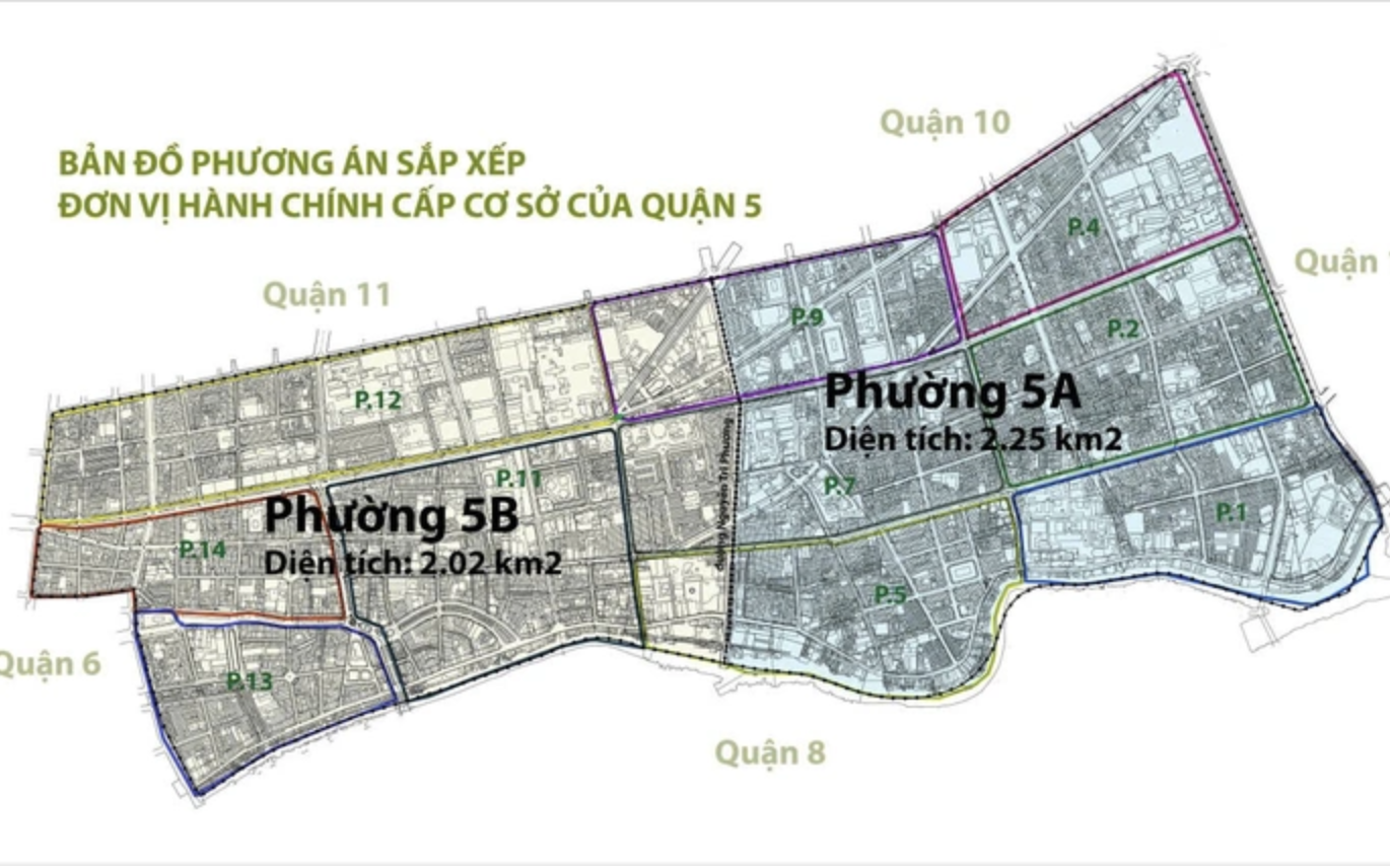 TP HCM: Quận 5 đề xuất sắp xếp 10 phường thành 2 phường