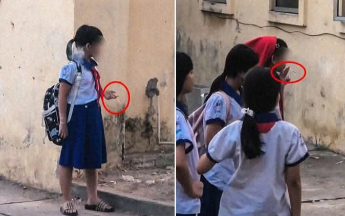 Vụ 2 nữ sinh vừa chạy xe máy vừa hút thuốc: Đã làm việc với phụ huynh - Ảnh 2.