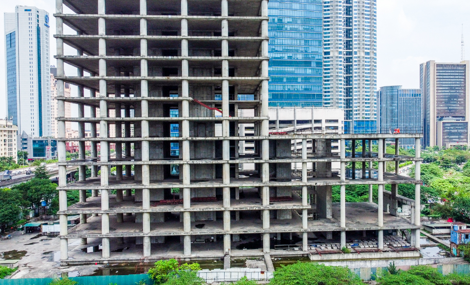 Cấu tr&uacute;c b&ecirc; t&ocirc;ng trơ của t&ograve;a nh&agrave; Vicem