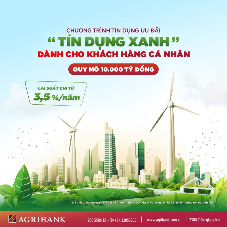 Agribank dành 10.000 tỉ đồng cho vay ưu đãi “Tín dụng xanh”- Ảnh 1. Agribank dành 10.000 tỉ đồng cho vay ưu đãi “Tín dụng xanh”- Ảnh 1.