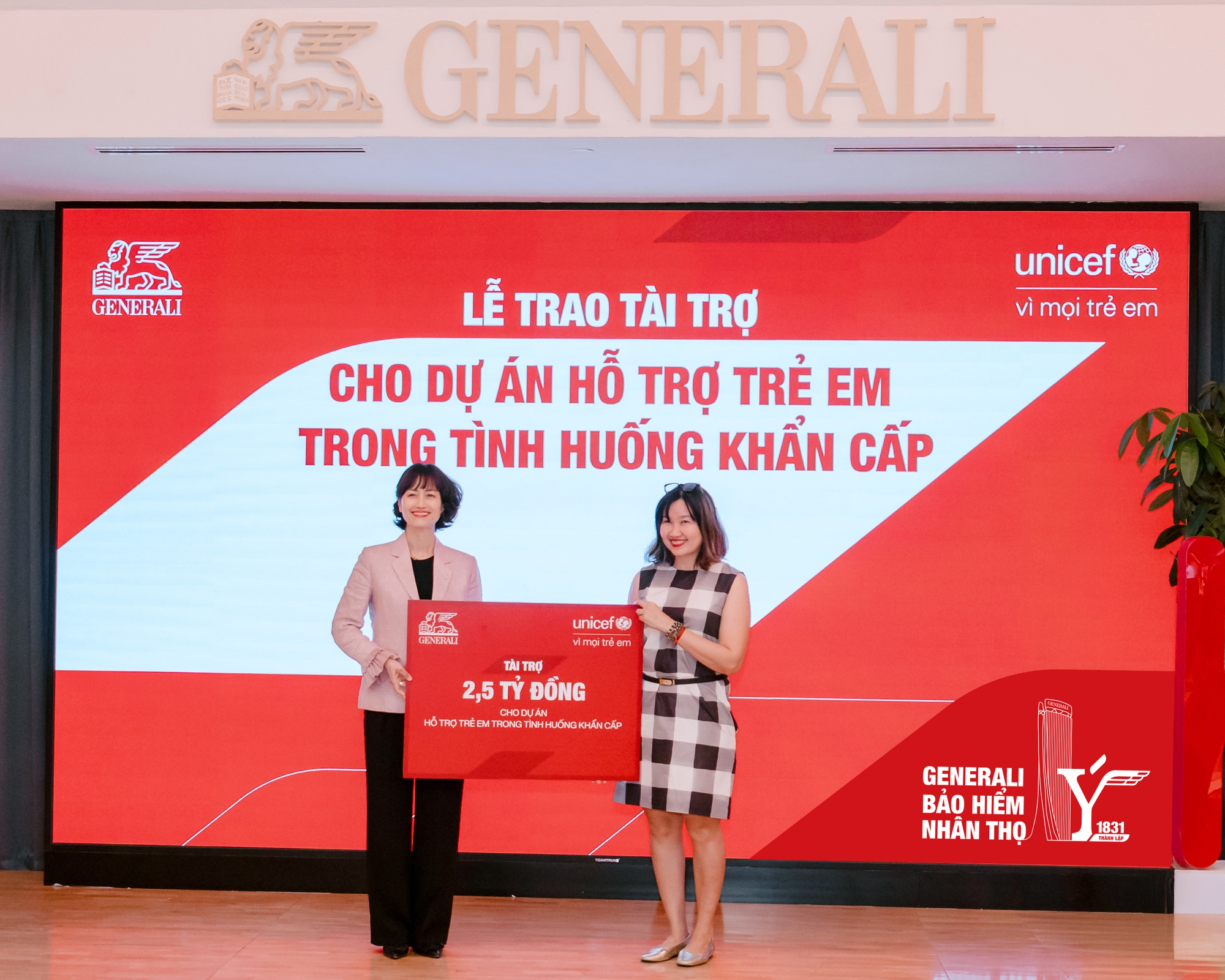 Tập đoàn Generali tài trợ 2,5 tỉ đồng cho dự án bảo vệ trẻ em - Ảnh 1.