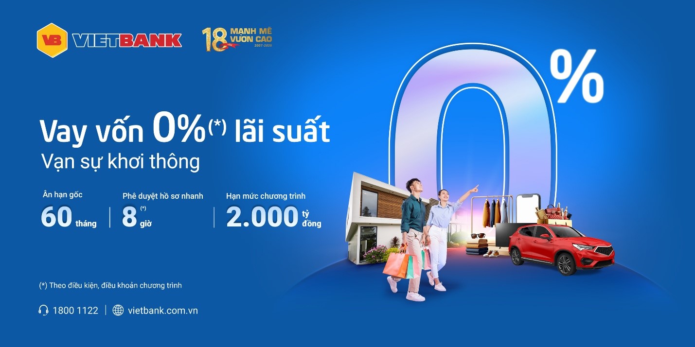 Vietbank triển khai gói vay 2.000 tỉ đồng, 0% lãi suất- Ảnh 1. Vietbank triển khai gói vay 2.000 tỉ đồng, 0% lãi suất- Ảnh 1.
