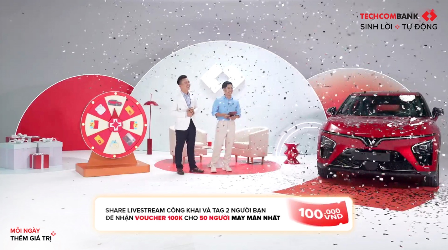 Techcombank “Sinh Lời Trúng Lớn” bùng nổ: Xe VinFast, iPhone 16 đã có chủ- Ảnh 1. Techcombank “Sinh Lời Trúng Lớn” bùng nổ: Xe VinFast, iPhone 16 đã có chủ- Ảnh 1.