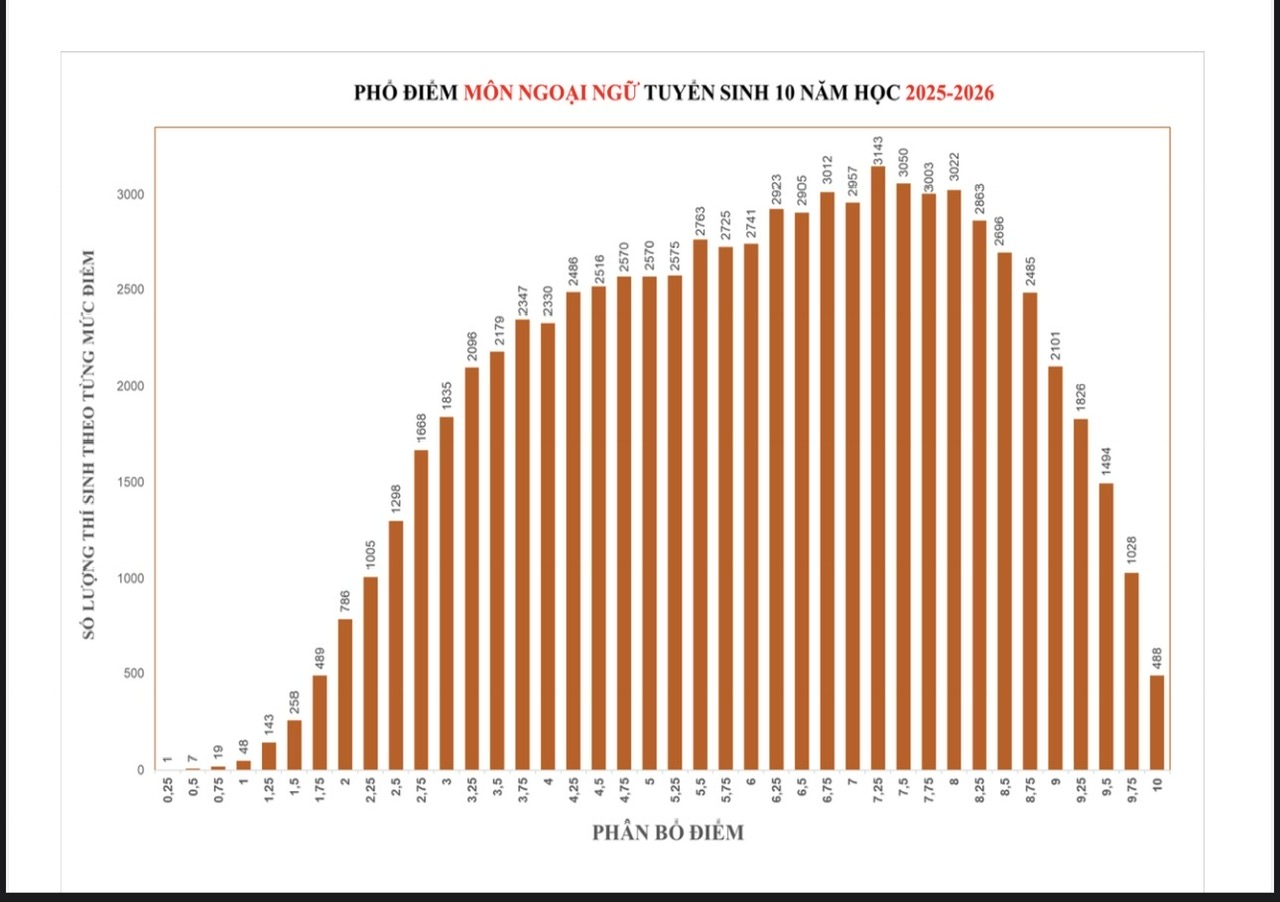 HOT - Pengumuman nilai ujian kelas 10 di Kota Ho Chi Minh: 448 10 dalam bahasa Inggris, 36 10 dalam matematika - Foto 2. NÓNG - Công bố phổ điểm thi lớp 10 tại TP HCM: 448 điểm 10 tiếng Anh, 36 điểm 10 toán- Ảnh 2.