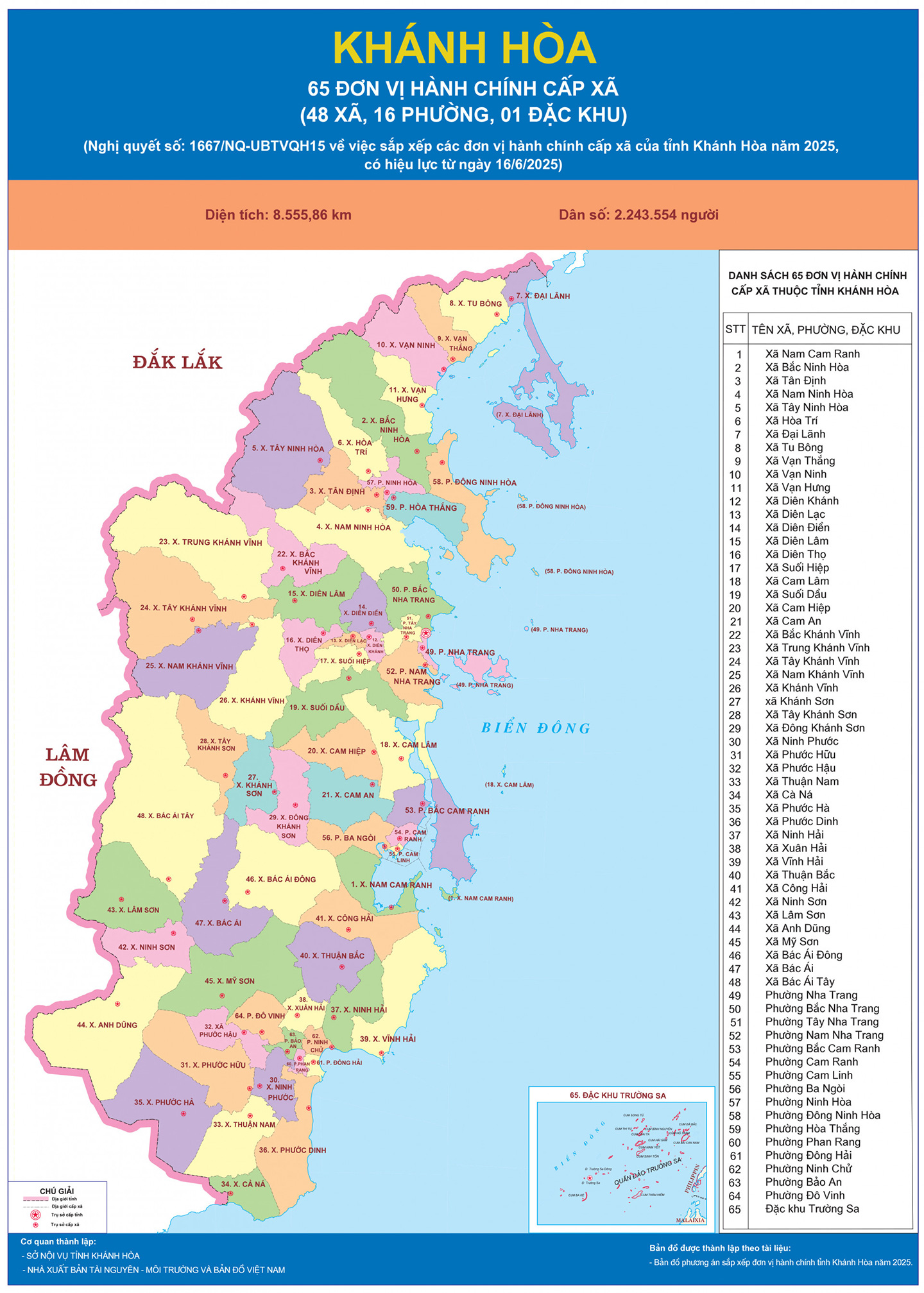 Chi tiết 65 xã, phường, đặc khu của Khánh Hòa sau sáp nhập với Ninh Thuận- Ảnh 1.