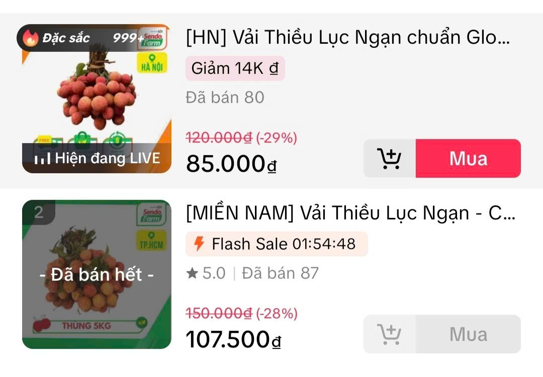 Vải thiều dội chợ rớt giá, đưa lên livestream "cháy hàng" - Ảnh 2.