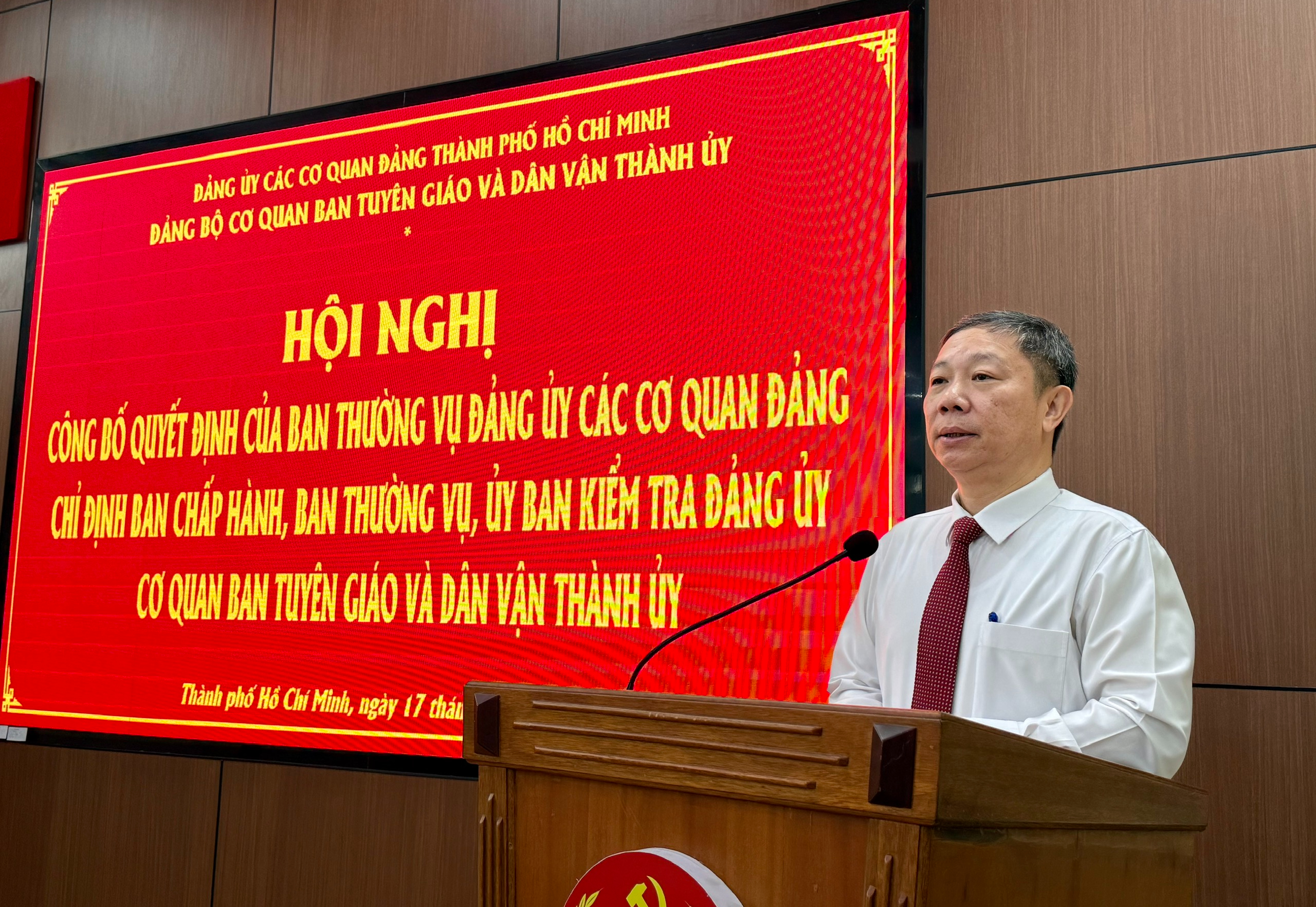 Ban Tuyên giáo và Dân vận Thành ủy TP HCM có tân Trưởng Ban - Ảnh 1.