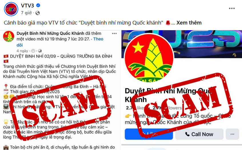 Cảnh báo giả mạo VTV tổ chức "Duyệt binh nhí mừng Quốc khánh" - Ảnh 1.