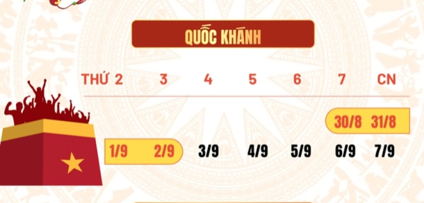 Công chức, viên chức, người lao động sắp nghỉ lễ Quốc khánh dài ngày- Ảnh 1. Công chức, viên chức, người lao động sắp nghỉ lễ Quốc khánh dài ngày- Ảnh 1.