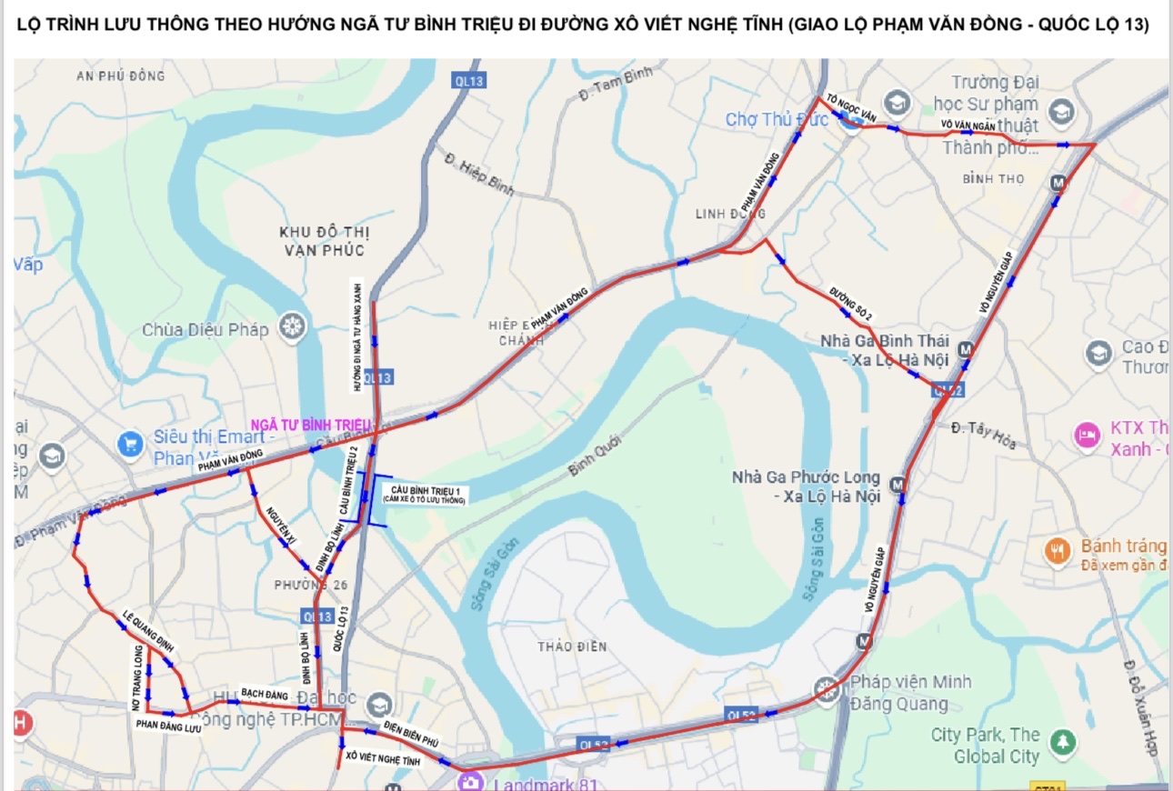 Từ ngày 26-8, người dân lưu ý khi lưu thông qua cầu Bình Triệu 1 và 2- Ảnh 2.