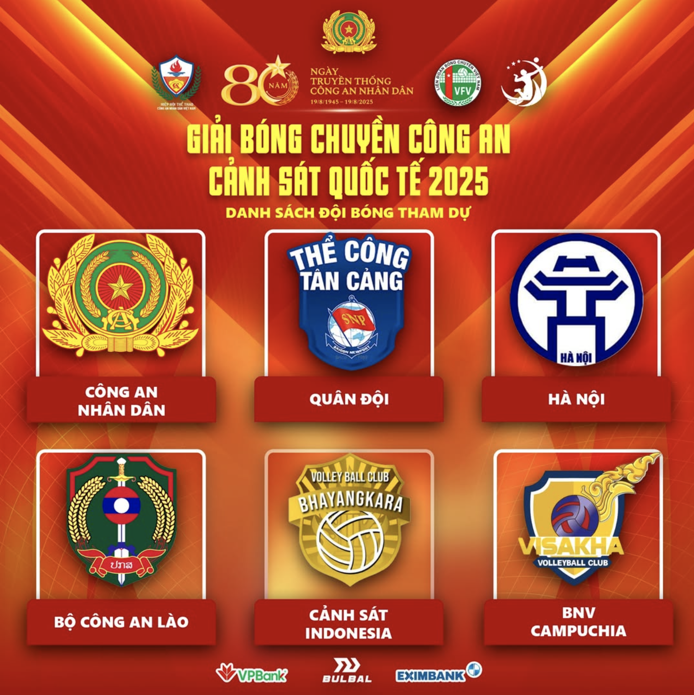 6 đội bóng tranh tài Giải bóng chuyền Công an, Cảnh sát quốc tế 2025 - Ảnh 1.