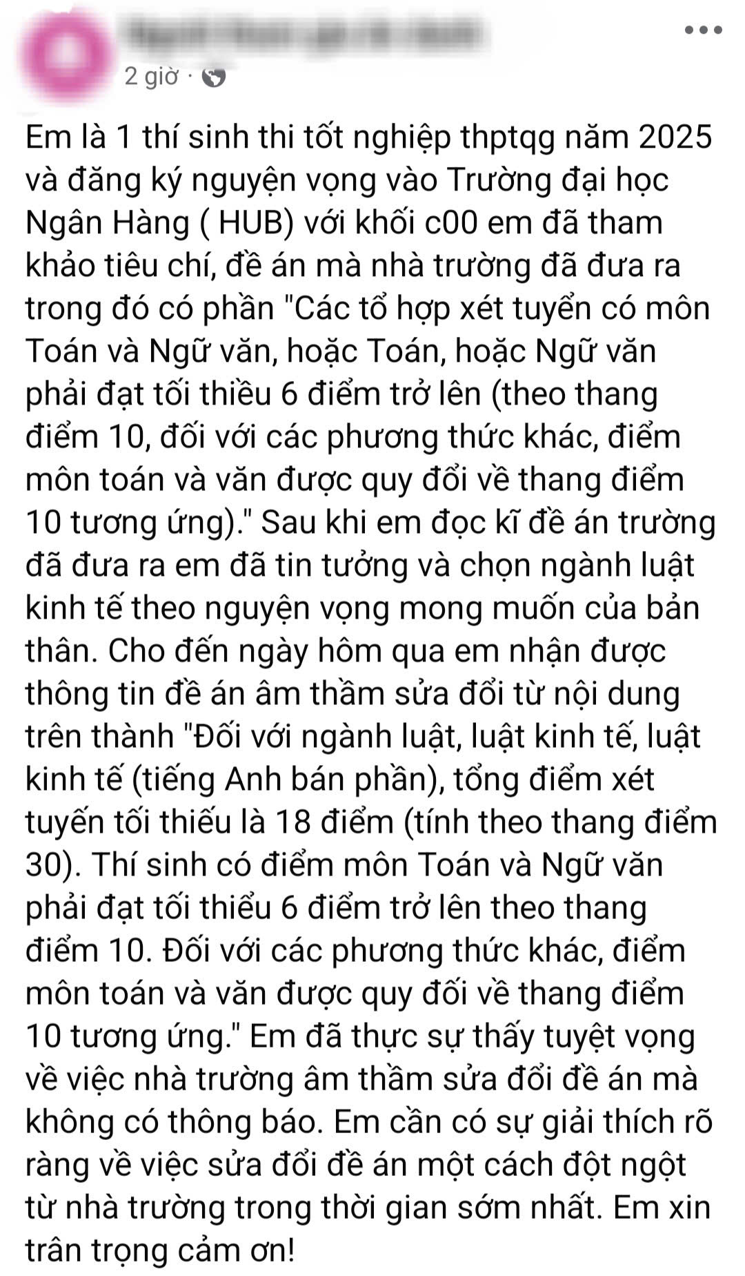 Thay đổi điều kiện xét tuyển phút chót, Trường ĐH Ngân hàng TP HCM nói gì?- Ảnh 3. Thay đổi điều kiện xét tuyển phút chót, Trường ĐH Ngân hàng TP HCM nói gì?- Ảnh 3.