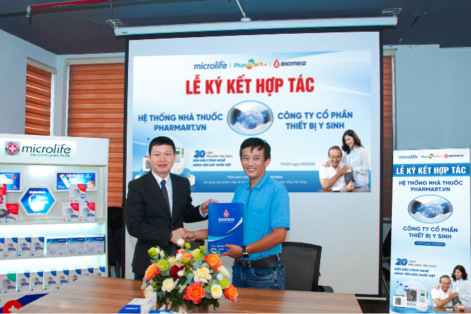 Pharmart bắt tay Biomeq phân phối máy đo huyết áp Microlife chính hãng- Ảnh 1.