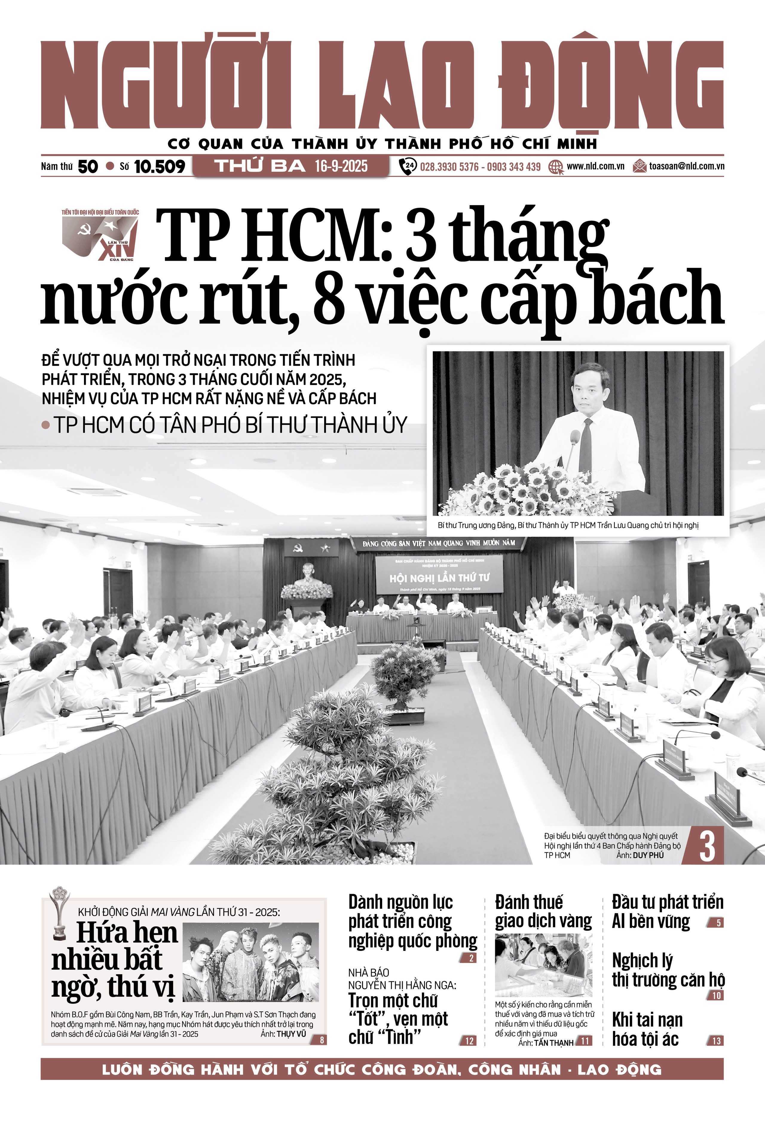 Báo in ngày 16-9: Đánh thuế giao dịch vàng - Ảnh 1.