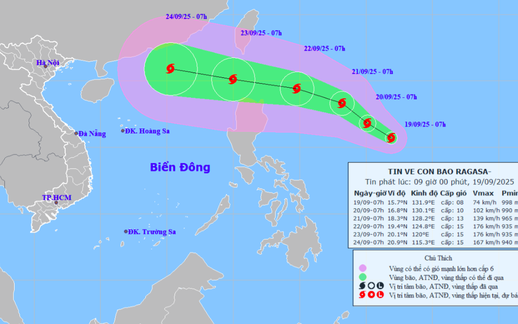 Bão Ragasa dự báo đi vào Biển Đông với cường độ cấp 14-16, giật cấp 17- Ảnh 2.