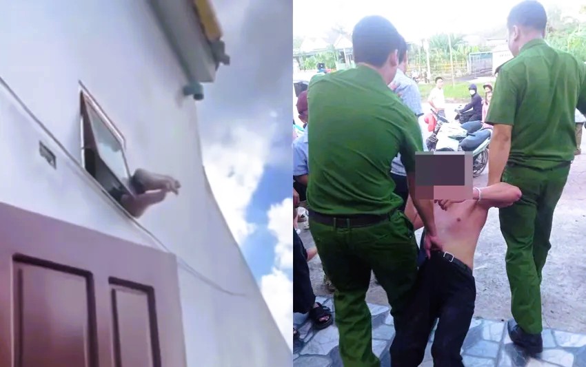 Mắc kẹt 2 chân, người treo lơ lửng khi đột nhập nhà dân qua cửa thông gió- Ảnh 1. Mắc kẹt 2 chân, người treo lơ lửng khi đột nhập nhà dân qua cửa thông gió- Ảnh 1.