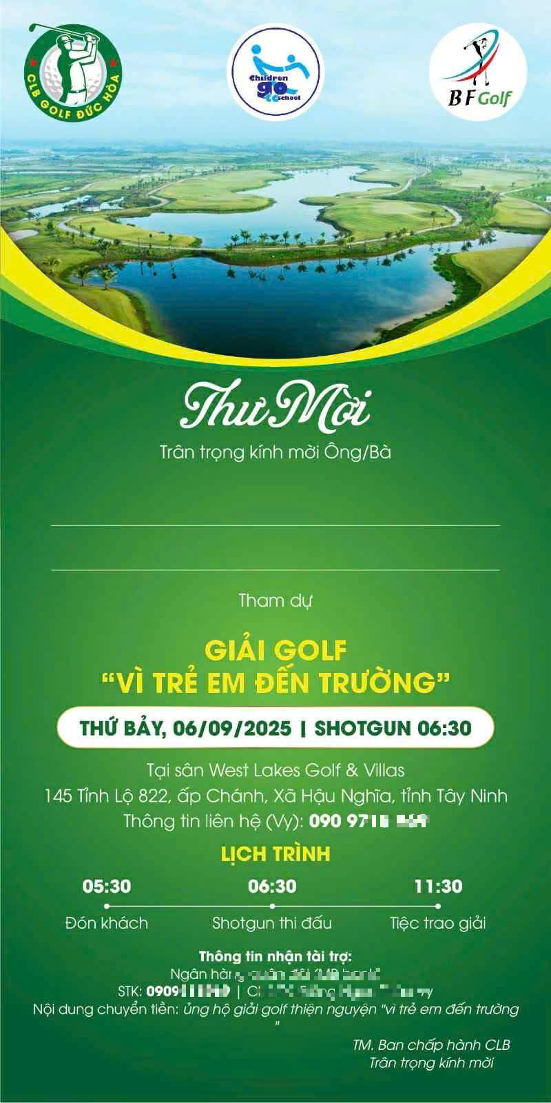 Giải golf tổ chức ở Tây Ninh tự ý đưa tên nhiều cơ quan báo chí vào “Đơn vị bảo trợ truyền thông”- Ảnh 1. Giải golf tổ chức ở Tây Ninh tự ý đưa tên nhiều cơ quan báo chí vào “Đơn vị bảo trợ truyền thông”- Ảnh 1.