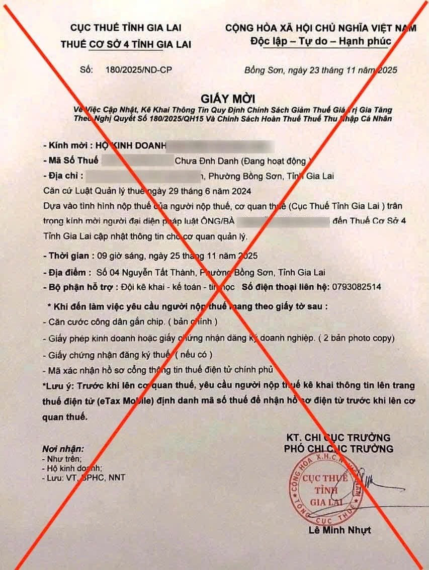 Gia Lai: Cảnh báo mạo danh cơ quan Thuế để lừa đảo, chiếm đoạt tài sản - Ảnh 1.