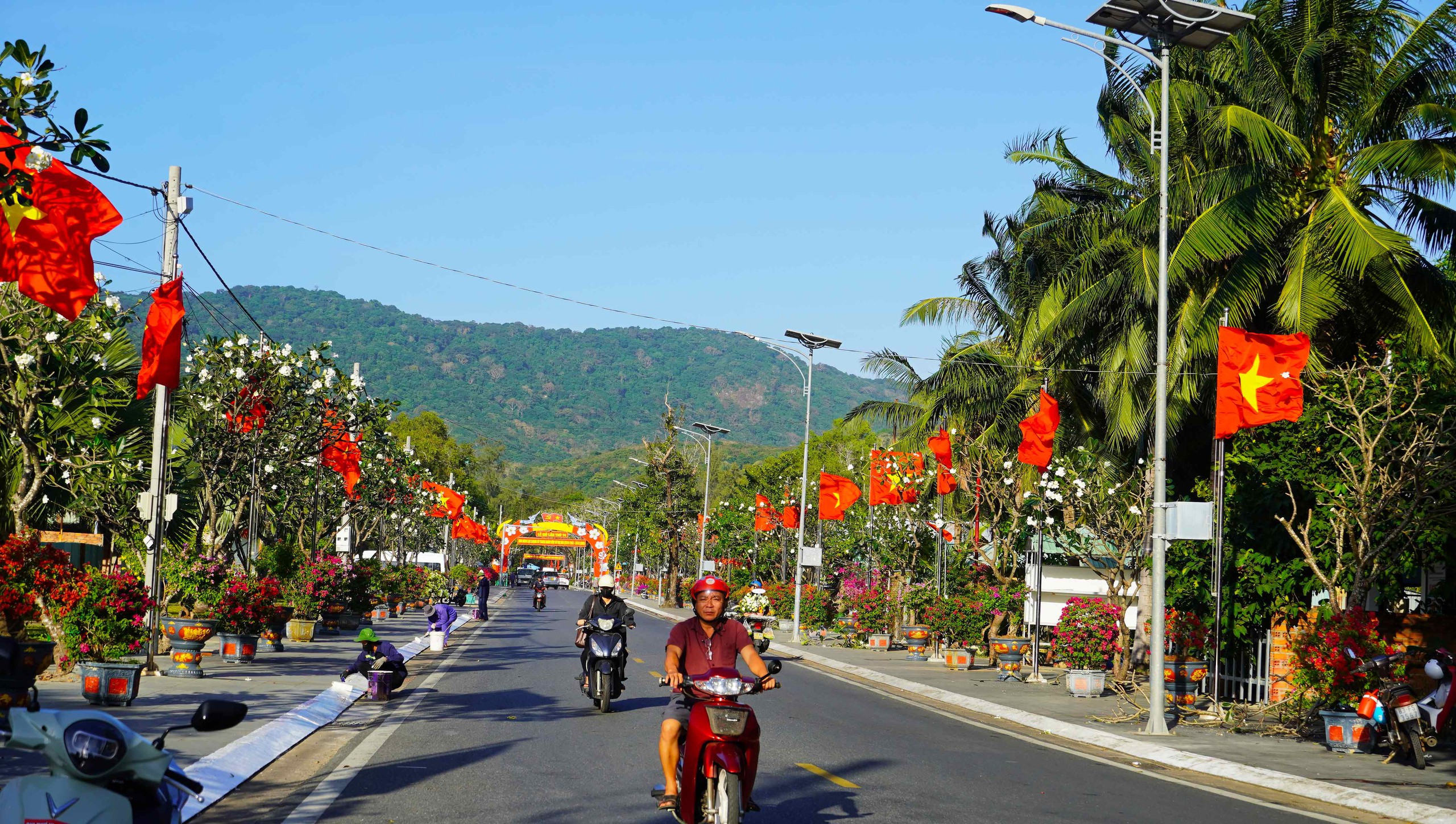 Du khách, người dân xúc động trước "Đường cờ Tổ quốc - Đường hoa Côn Đảo" - Ảnh 1.