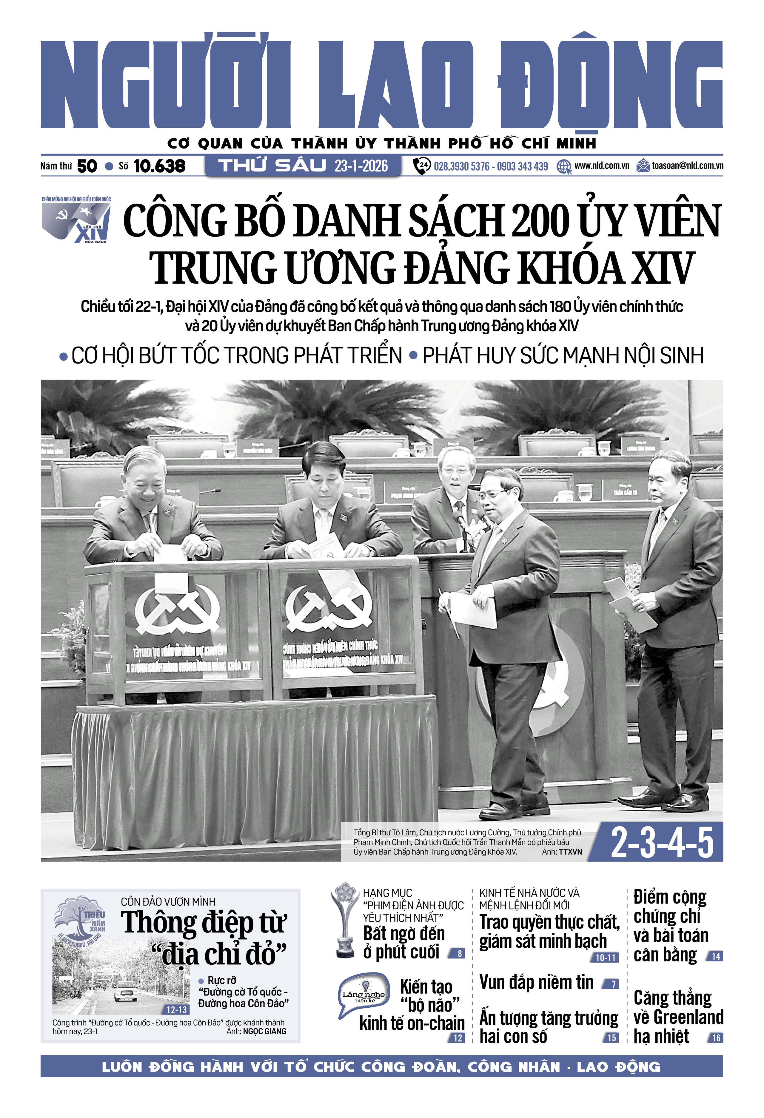 Báo in ngày 23-1: Cơ hội bứt tốc trong phát triển  - Ảnh 1.