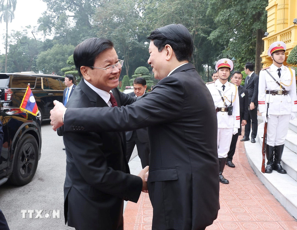 Chủ tịch nước Lương Cường hội kiến Tổng B&iacute; thư, Chủ tịch nước L&agrave;o - Ảnh 2.