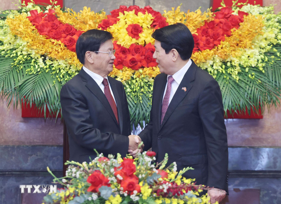 Chủ tịch nước Lương Cường hội kiến Tổng B&iacute; thư, Chủ tịch nước L&agrave;o - Ảnh 4.