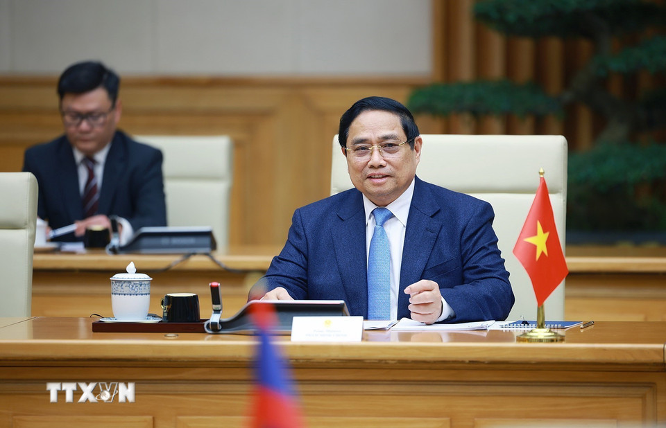 Thủ tướng Phạm Minh Ch&iacute;nh hội kiến Tổng B&iacute; thư, Chủ tịch nước L&agrave;o - Ảnh 9.