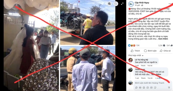 Xác định người tung clip xuyên tạc CSGT vào tận đám cưới bắt xe vi phạm" - Ảnh 1.