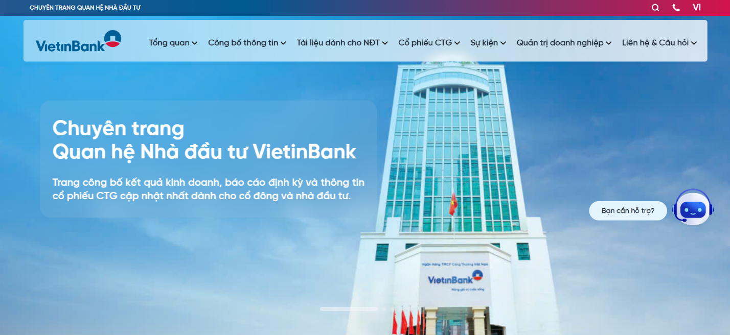 VietinBank ra mắt website Quan hệ Nhà đầu tư mới: Minh bạch kiến tạo niềm tin - Ảnh 1.