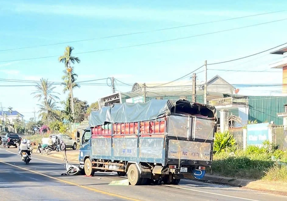 Đôi vợ chồng thương tâm bị xe tải tông tử vong trên Quốc lộ 19 - Ảnh 1.