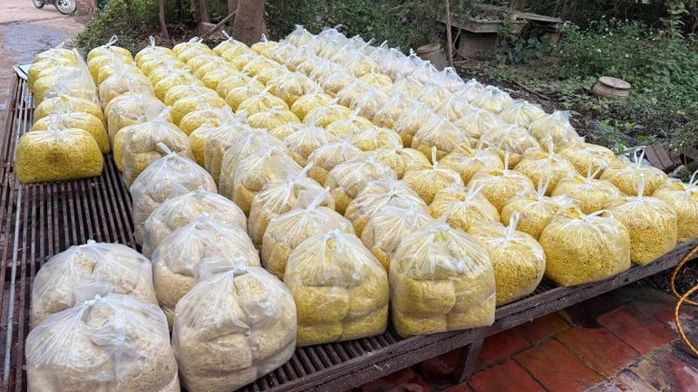 Trộn chất cấm độc hại để chế biến riềng xay bán người dân chế biến thức ăn - Ảnh 2.