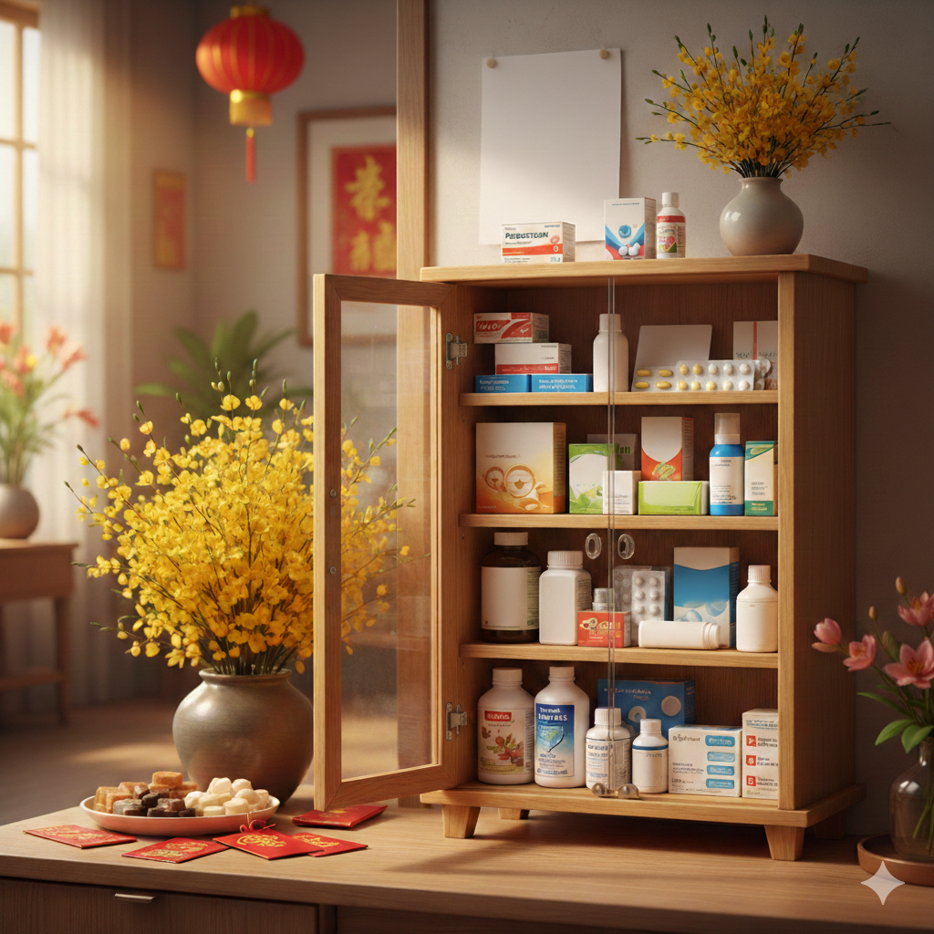 Checklist tủ thuốc gia đình ngày Tết: Chuẩn bị kỹ để đón Xuân an vui - Ảnh 1.