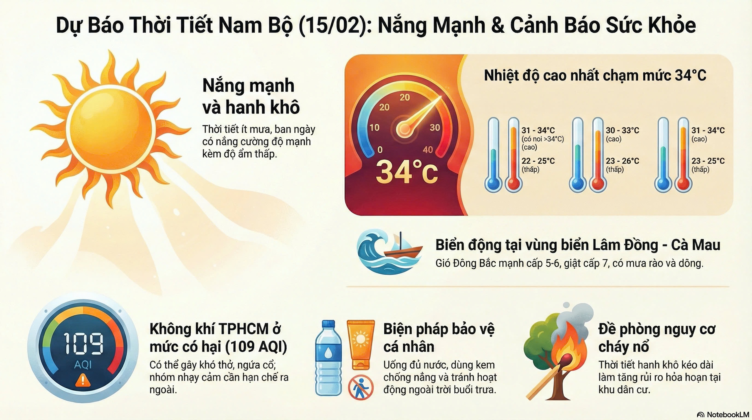 Dự báo thời tiết hôm nay, 15-2: Nam Bộ hanh khô, không khí TPHCM ở mức có hại - Ảnh 2.