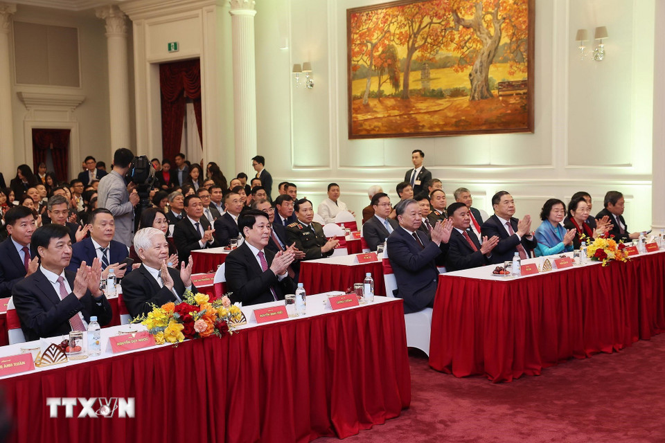 Tổng B&iacute; thư T&ocirc; L&acirc;m, Chủ tịch nước Lương Cường dự kh&aacute;nh th&agrave;nh c&ocirc;ng tr&igrave;nh Trụ sở l&agrave;m việc Cơ quan Chủ  - Ảnh 7.