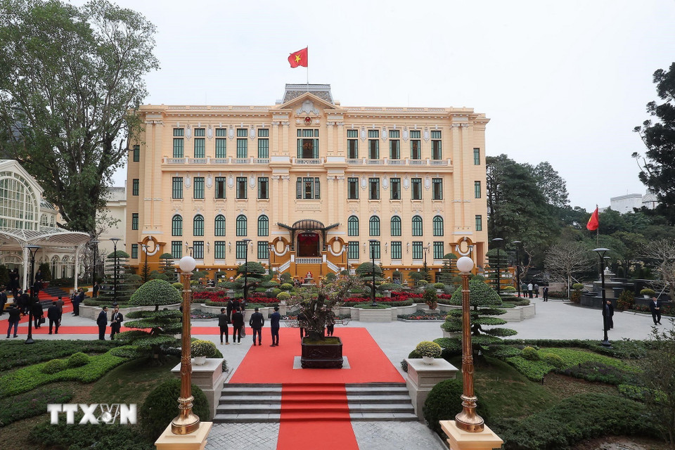 Tổng B&iacute; thư T&ocirc; L&acirc;m, Chủ tịch nước Lương Cường dự kh&aacute;nh th&agrave;nh c&ocirc;ng tr&igrave;nh Trụ sở l&agrave;m việc Cơ quan Chủ  - Ảnh 8.