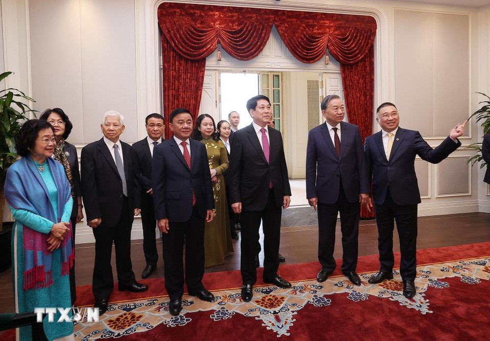 Tổng B&iacute; thư T&ocirc; L&acirc;m, Chủ tịch nước Lương Cường dự kh&aacute;nh th&agrave;nh c&ocirc;ng tr&igrave;nh Trụ sở l&agrave;m việc Cơ quan Chủ  - Ảnh 9.