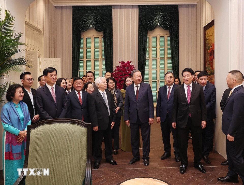 Tổng B&iacute; thư T&ocirc; L&acirc;m, Chủ tịch nước Lương Cường dự kh&aacute;nh th&agrave;nh c&ocirc;ng tr&igrave;nh Trụ sở l&agrave;m việc Cơ quan Chủ  - Ảnh 10.