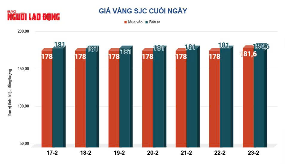 Giá vàng hôm nay 24-2: Vàng thế giới tăng 109 USD - Ảnh 2.