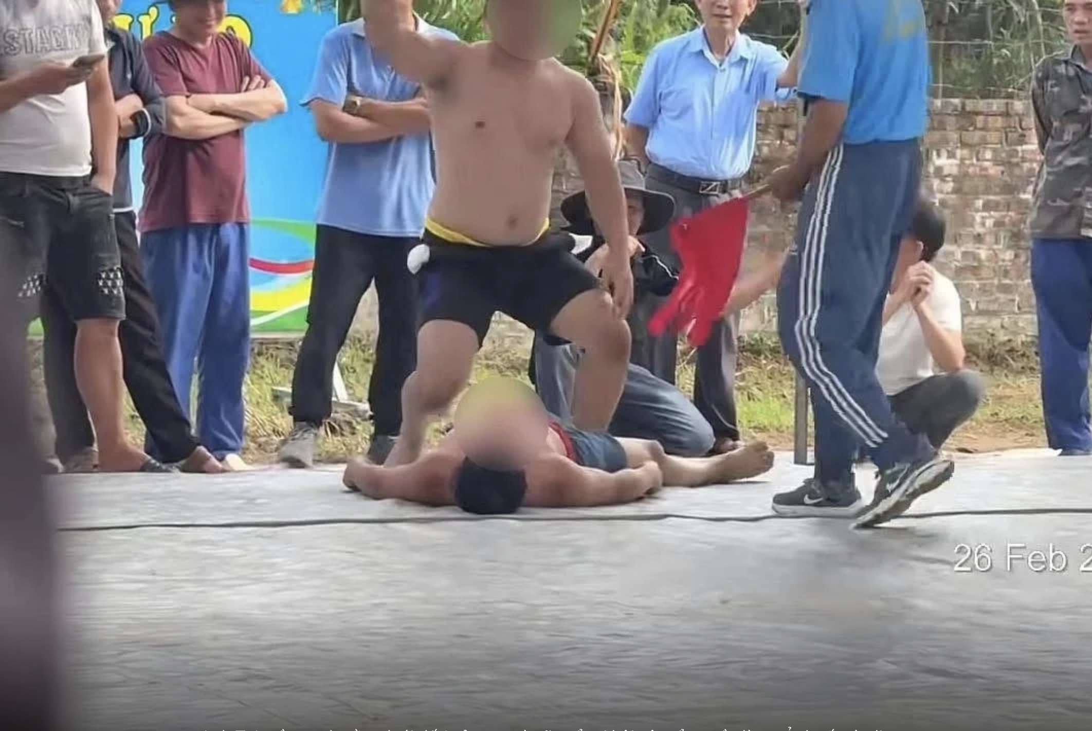 Đô vật gãy cổ tử vong tại hội làng Kim Anh đầu năm 2026 - Ảnh 1.