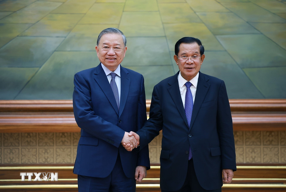 Quốc yến chào mừng Tổng Bí thư Tô Lâm và đoàn đại biểu cấp cao Việt Nam thăm Campuchia - Ảnh 6.