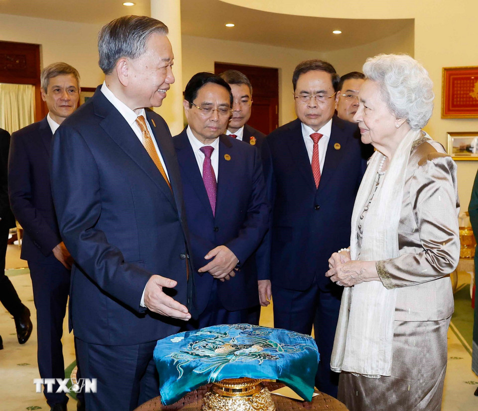 Tổng B&iacute; thư T&ocirc; L&acirc;m hội kiến Samdech Techo Hun Sen. - Ảnh 6.
