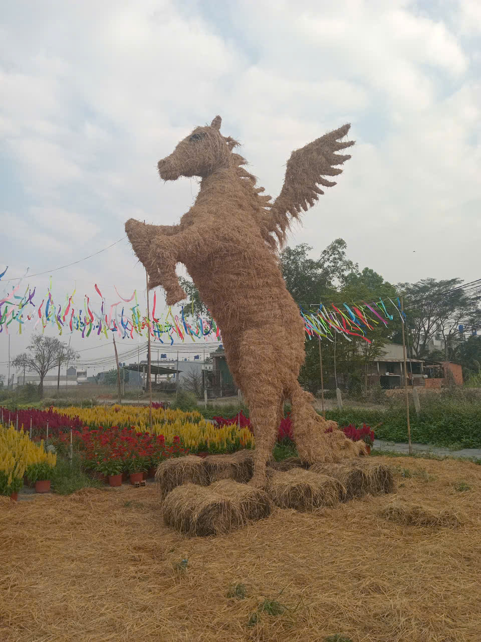 Độc đ&aacute;o linh vật ngựa khổng lồ bằng rơm ở T&acirc;y Ninh - Ảnh 7.