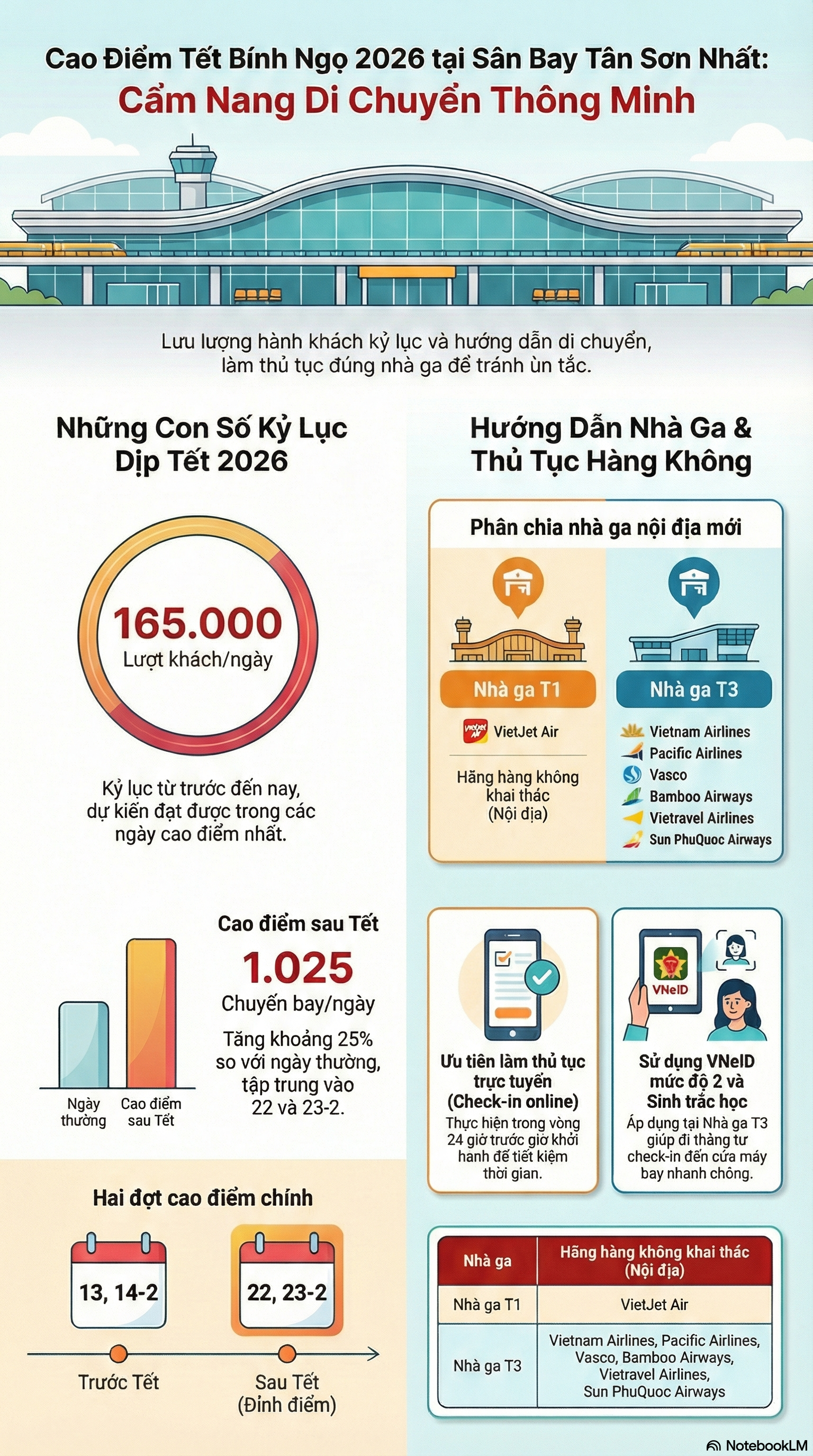 Những lưu &yacute; h&agrave;nh kh&aacute;ch cần biết để tr&aacute;nh đi nhầm nh&agrave; ga ở s&acirc;n bay T&acirc;n Sơn Nhất dịp Tết 2026 - Ảnh 1.