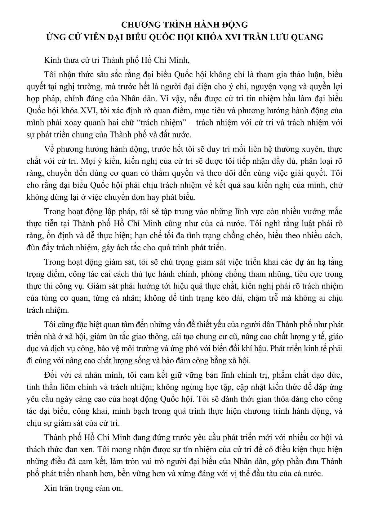 Ông Trần Lưu Quang ứng cử đại biểu Quốc hội - Ảnh 2.