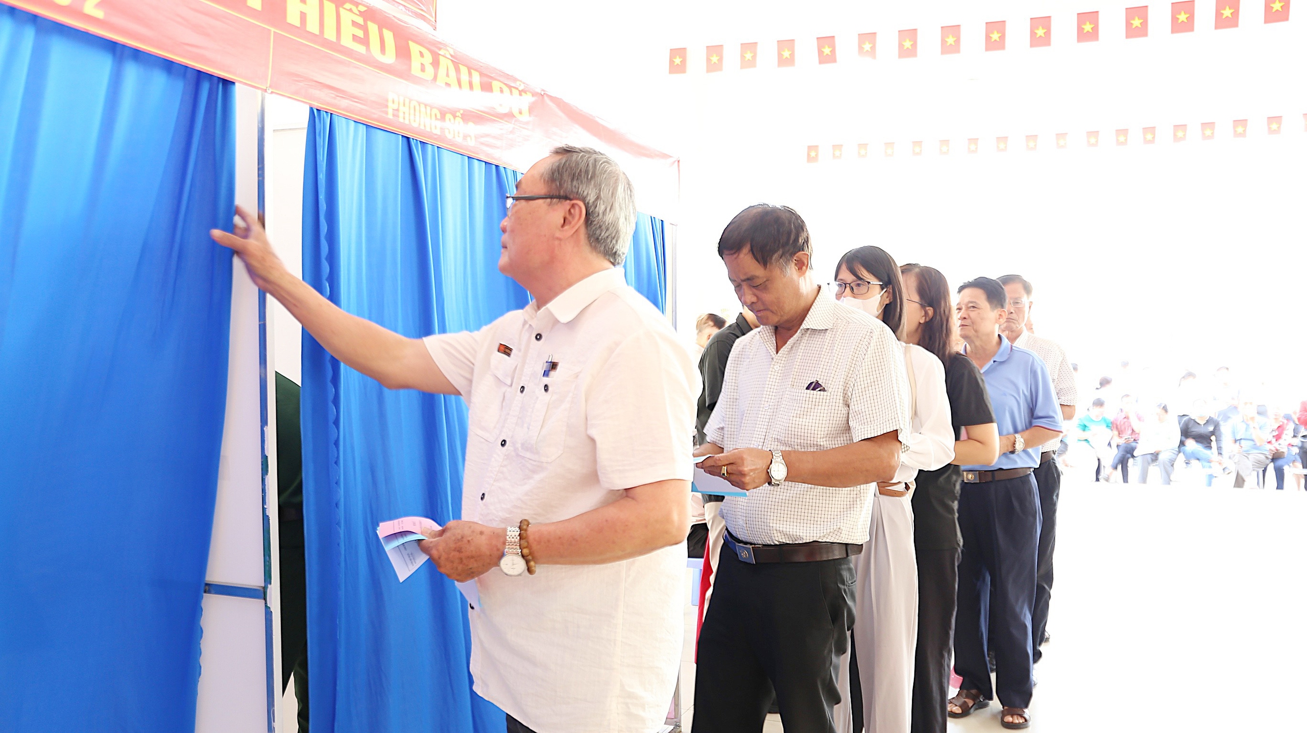 Phường Phú Thuận diễn tập công tác bầu cử - Ảnh 3.