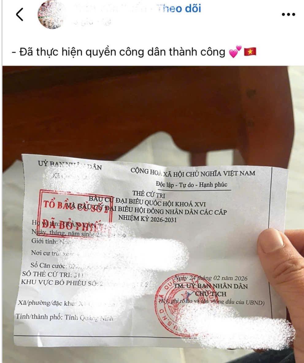 Bộ Công an cảnh báo nguy cơ lộ thông tin cá nhân khi đăng ảnh thẻ cử tri - Ảnh 1. Bộ Công an cảnh báo nguy cơ lộ thông tin cá nhân khi đăng ảnh thẻ cử tri - Ảnh 1.