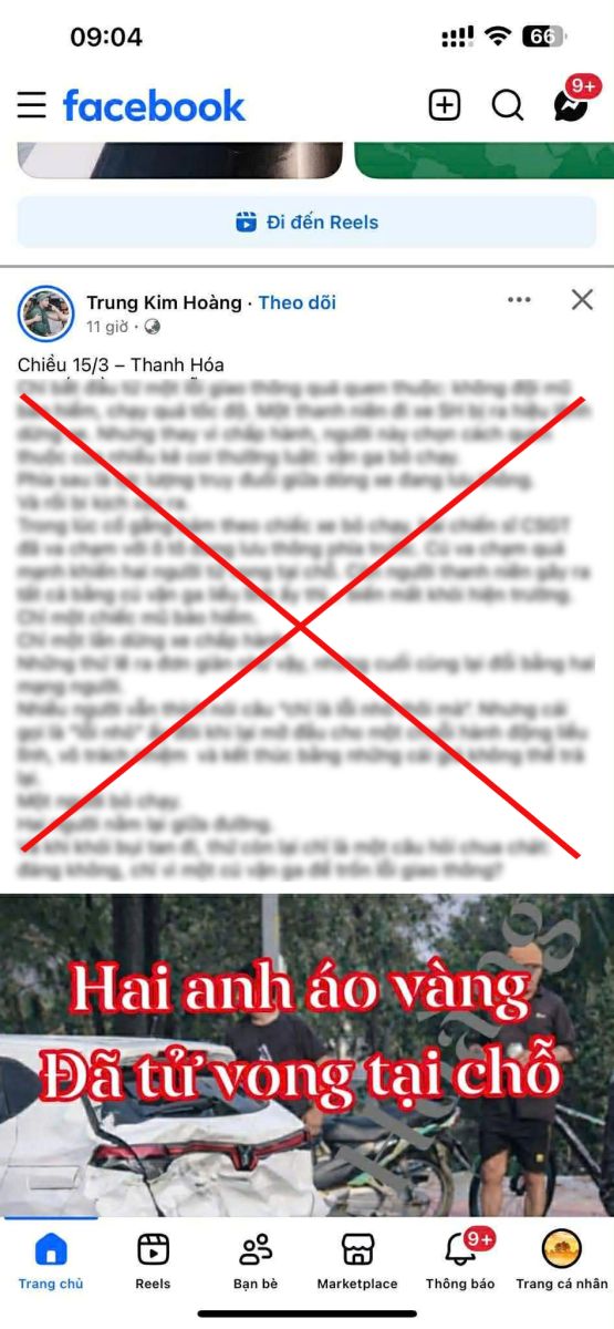 Thông tin 2 CSGT Thanh Hóa tử vong khi đuổi người vi phạm giao thông là sai sự thật - Ảnh 1.