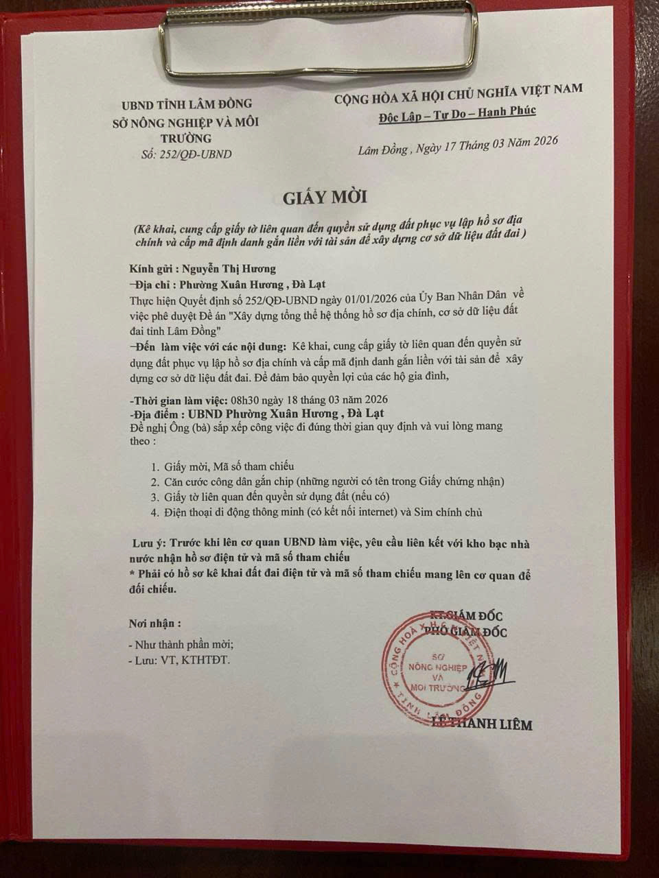 Cẩn trọng khi nhận được 